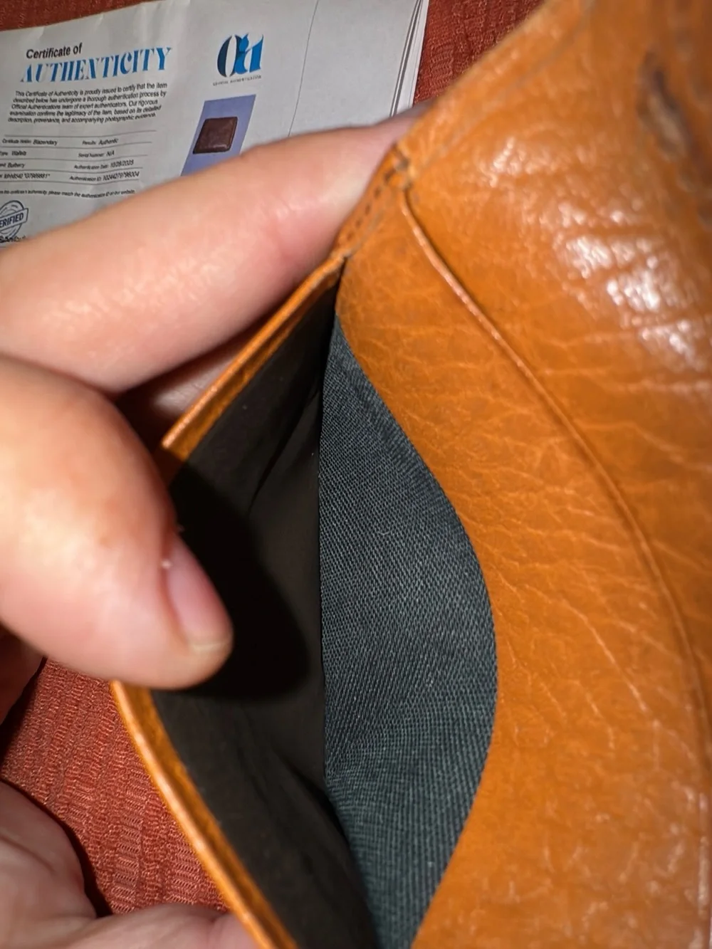 Burberry Brown Leather Wallet with Branded Patch